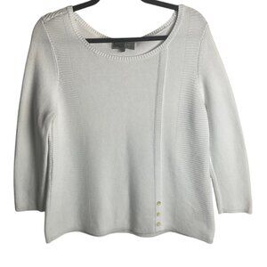 Habitat Clothes to Live in Size S White Scoop Neck Chunky Knit Sweater Cotton